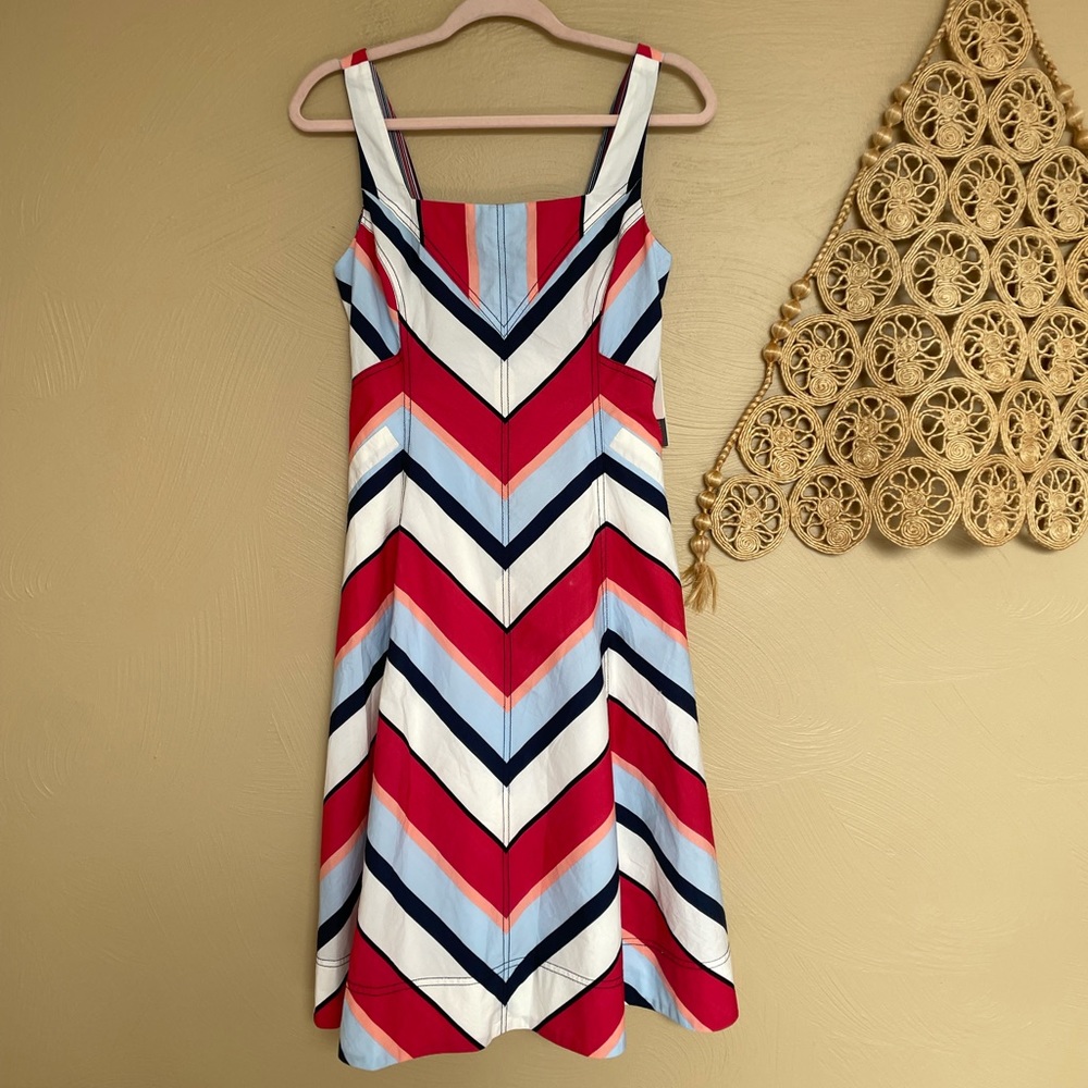 Anthropologie Maeve Chevron Striped Sleeveless Dress, Sundress, NWT, Sz 4 - Picture 10 of 15